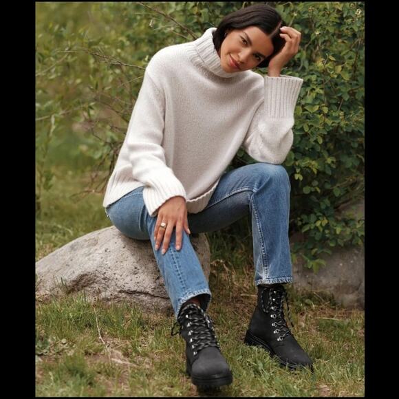 Jenni Kayne Oiled Leather Mountain Boots Black Size 38 Sold Out Blogger Fav - Picture 1 of 13